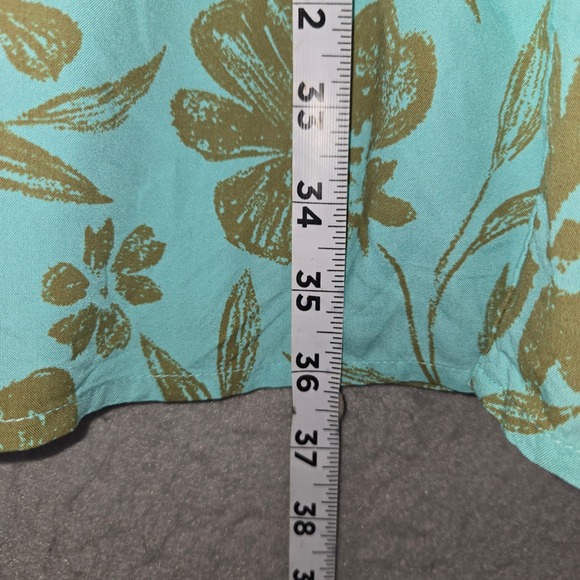 Billabong Womens Turquoise Blue Floral Viscose Maxi Skirt Elastic Waist Large - Picture 7 of 10